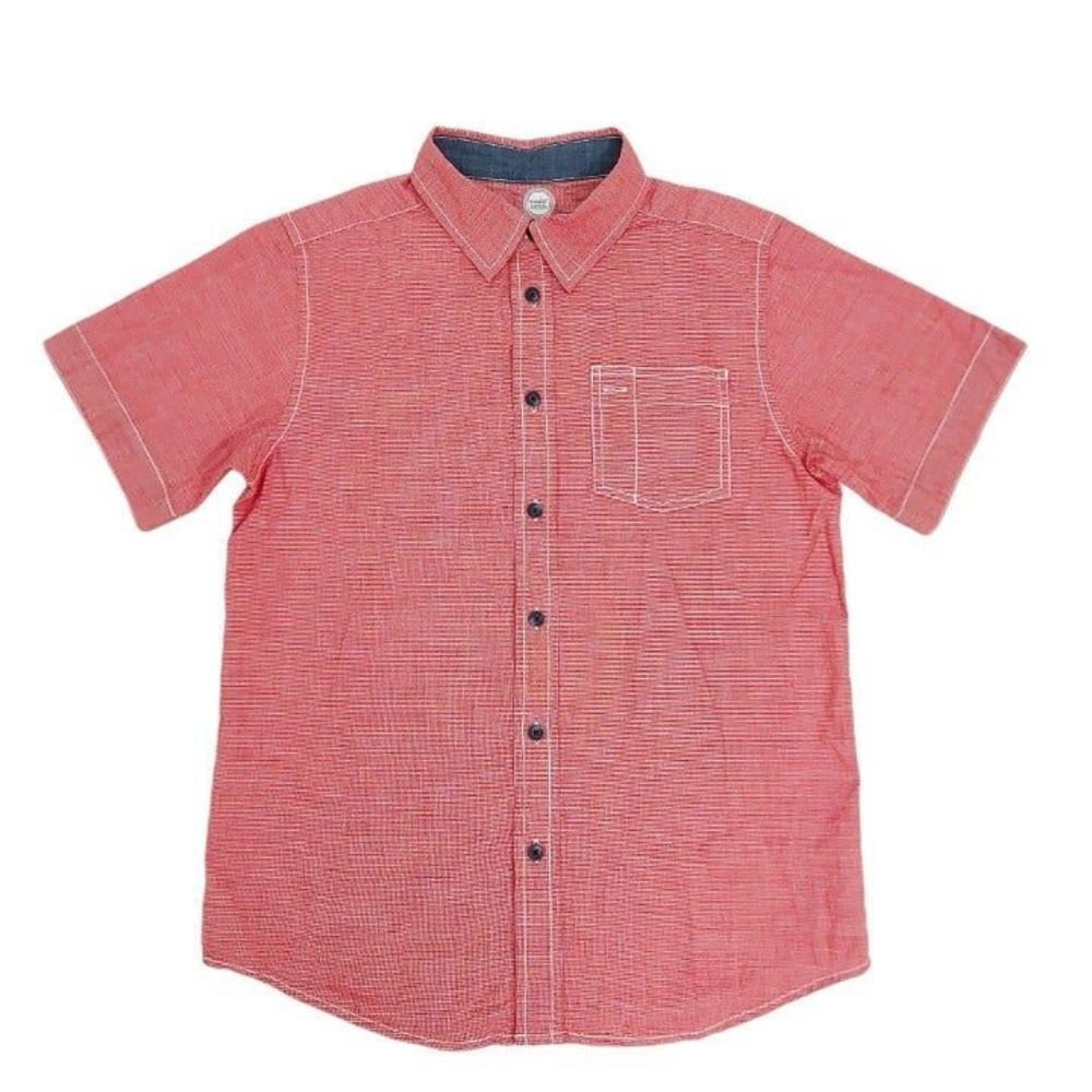 Wonder Nation Shirt Youth XL 14-16  Red  Short Sleeve Button Up